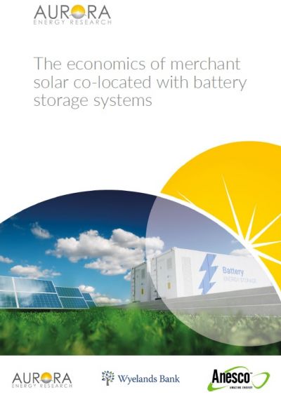 Report: The economics of merchant solar co-located with battery storage systems front cover
