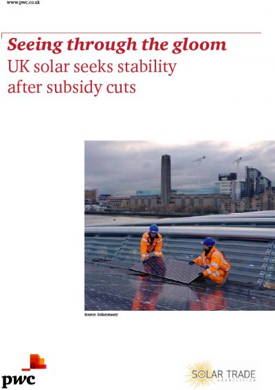PWC/STA Solar Report - Seeing through the Gloom front cover