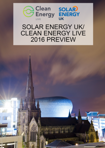 Solar Energy UK & Clean Energy Live 2016 Preview front cover